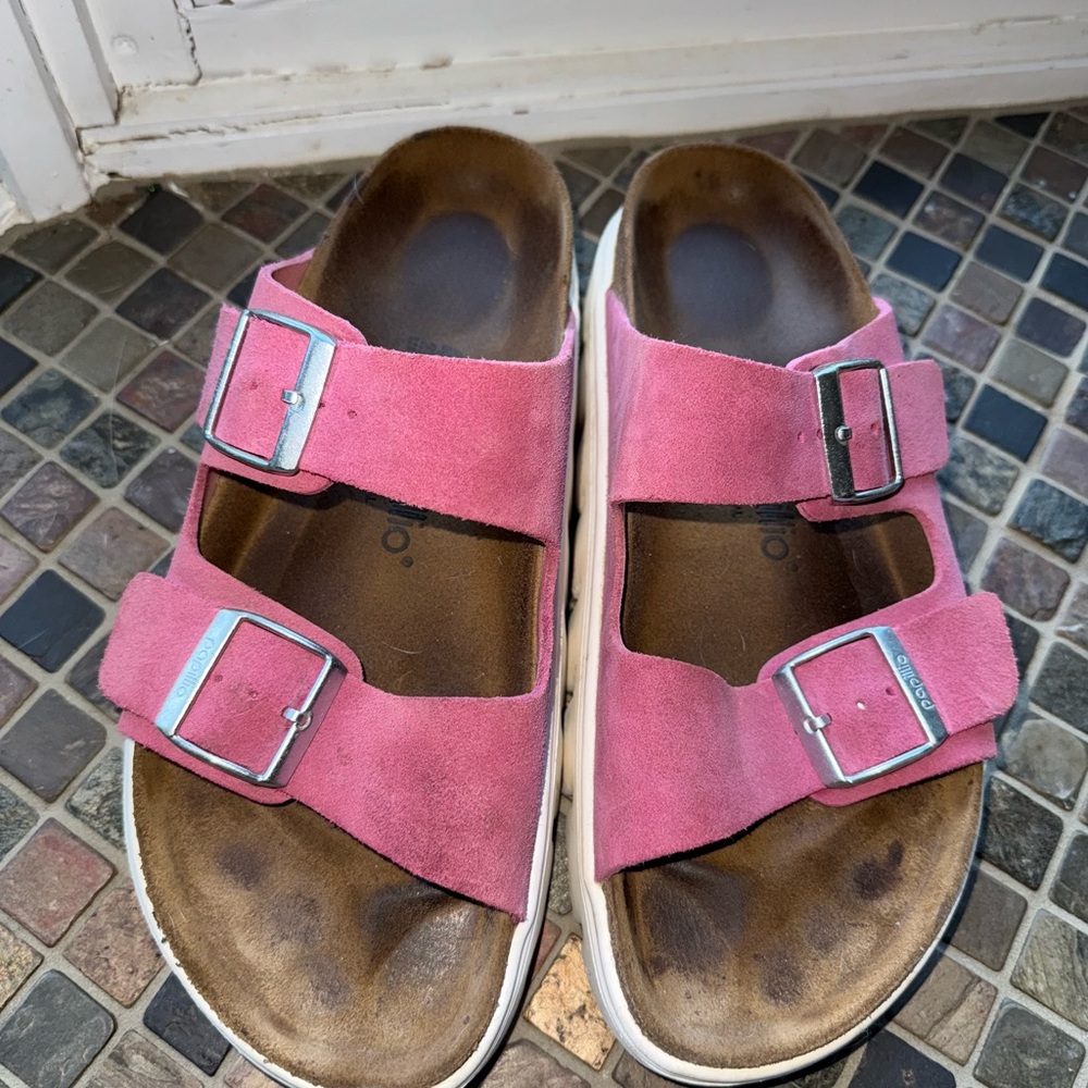 Birkenstock Papillio Pink Suede Sandals (Sz 11)